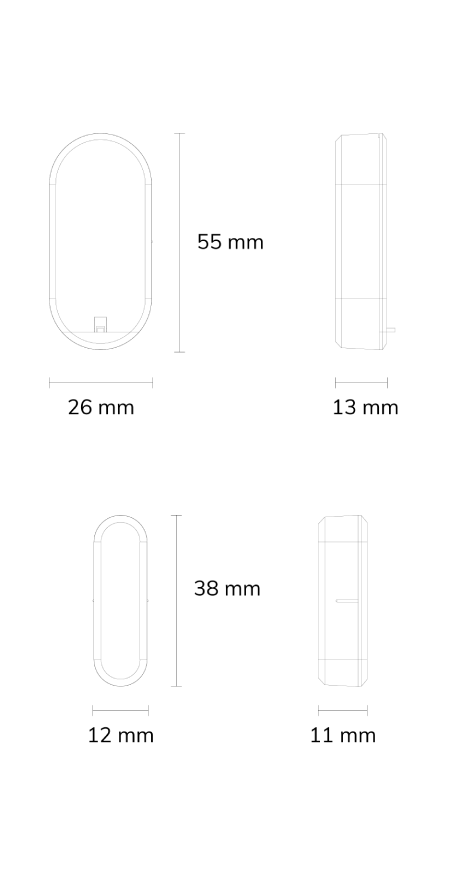 S4 智能門磁傳感器尺寸圖